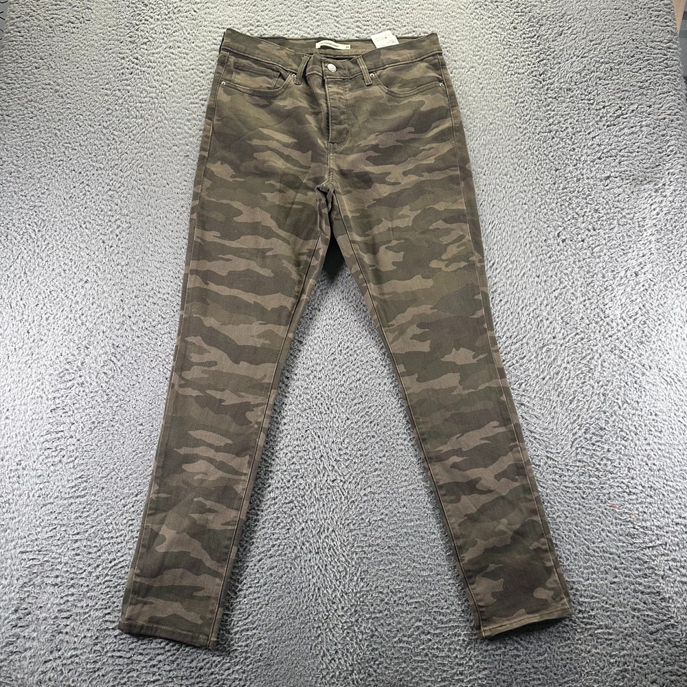 Levi's 311 Shaping Jeans Womens 31x30 Green Camouflage Cotton Denim Skinny Curvy